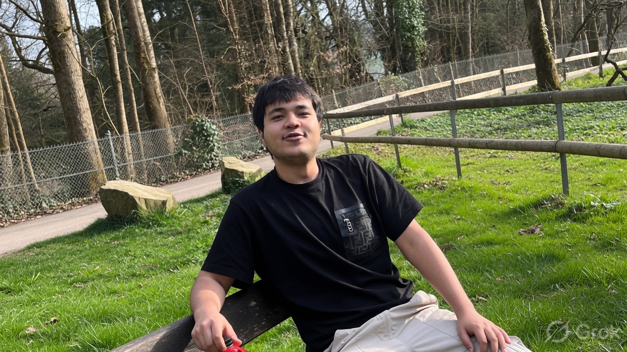 Portrait of Arafat Adil, a 21-year-old Uyghur man who was recently deported from Germany to China.