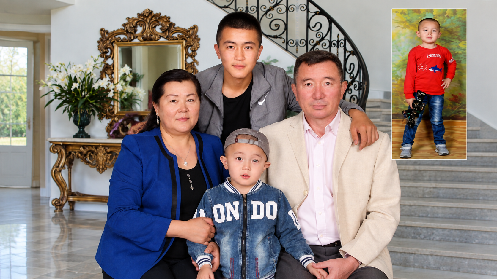 Beersbek Abdurezhak with family