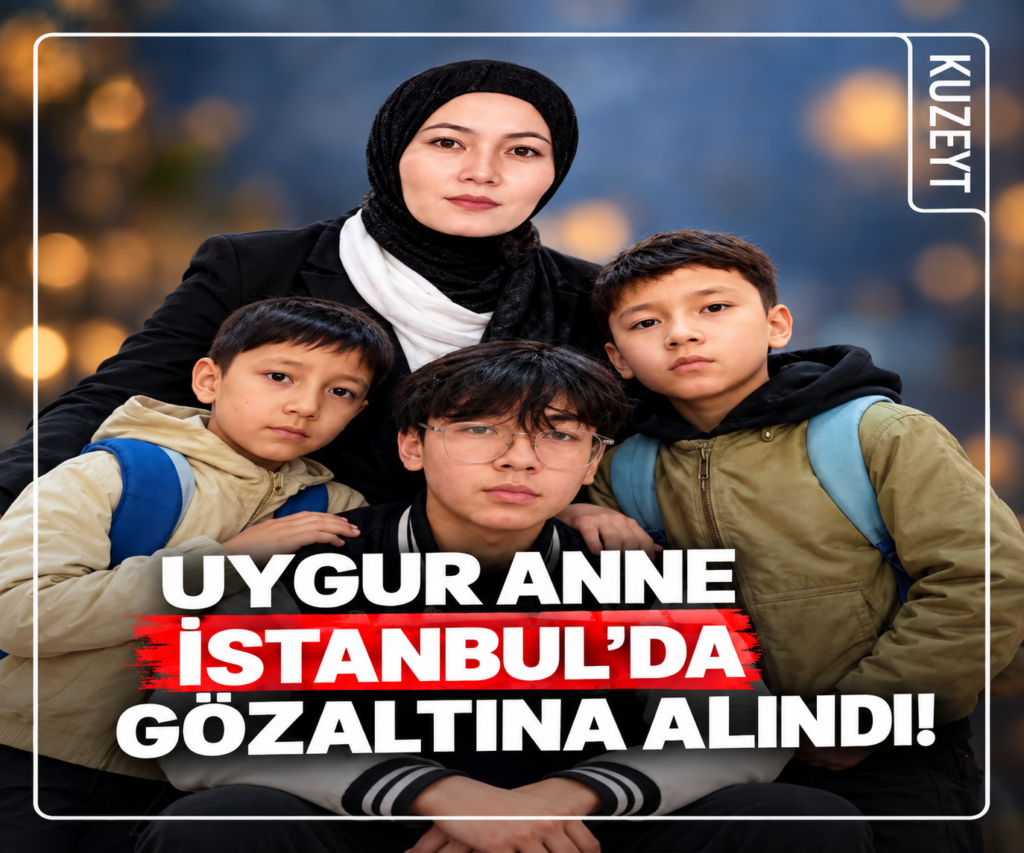 Akide İsmail with her children before her reported detention in Istanbul.